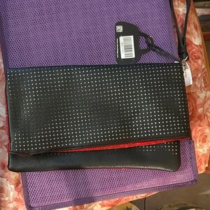 Black and Red Studded Clutch
